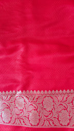 Pink Leheriya Silk Saree
