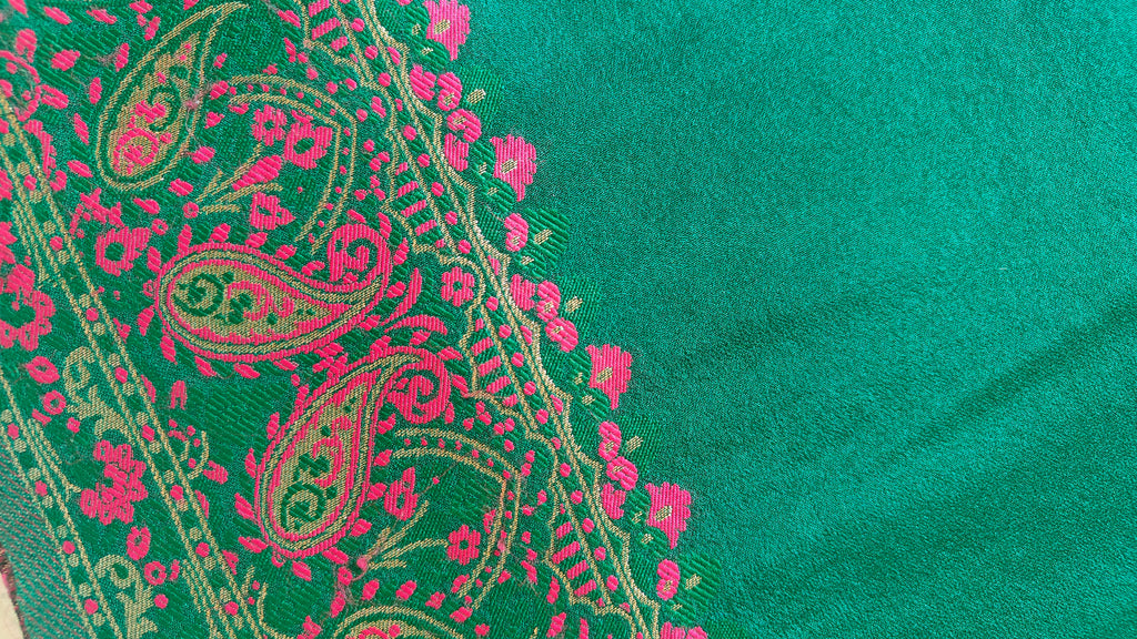 Bottle Green Banarasi Silk Saree