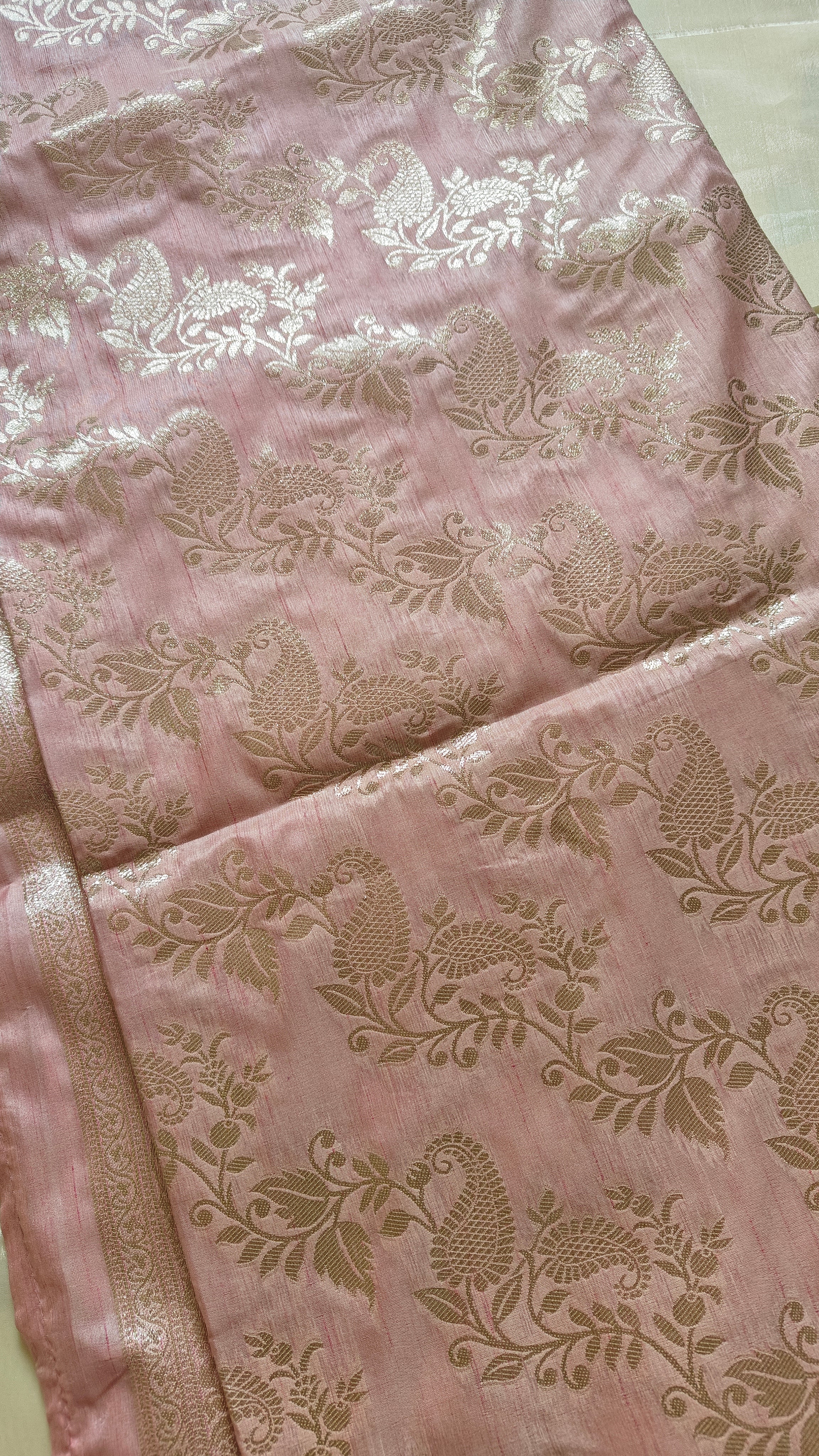 Pink Banarasi Zari Booti Silk