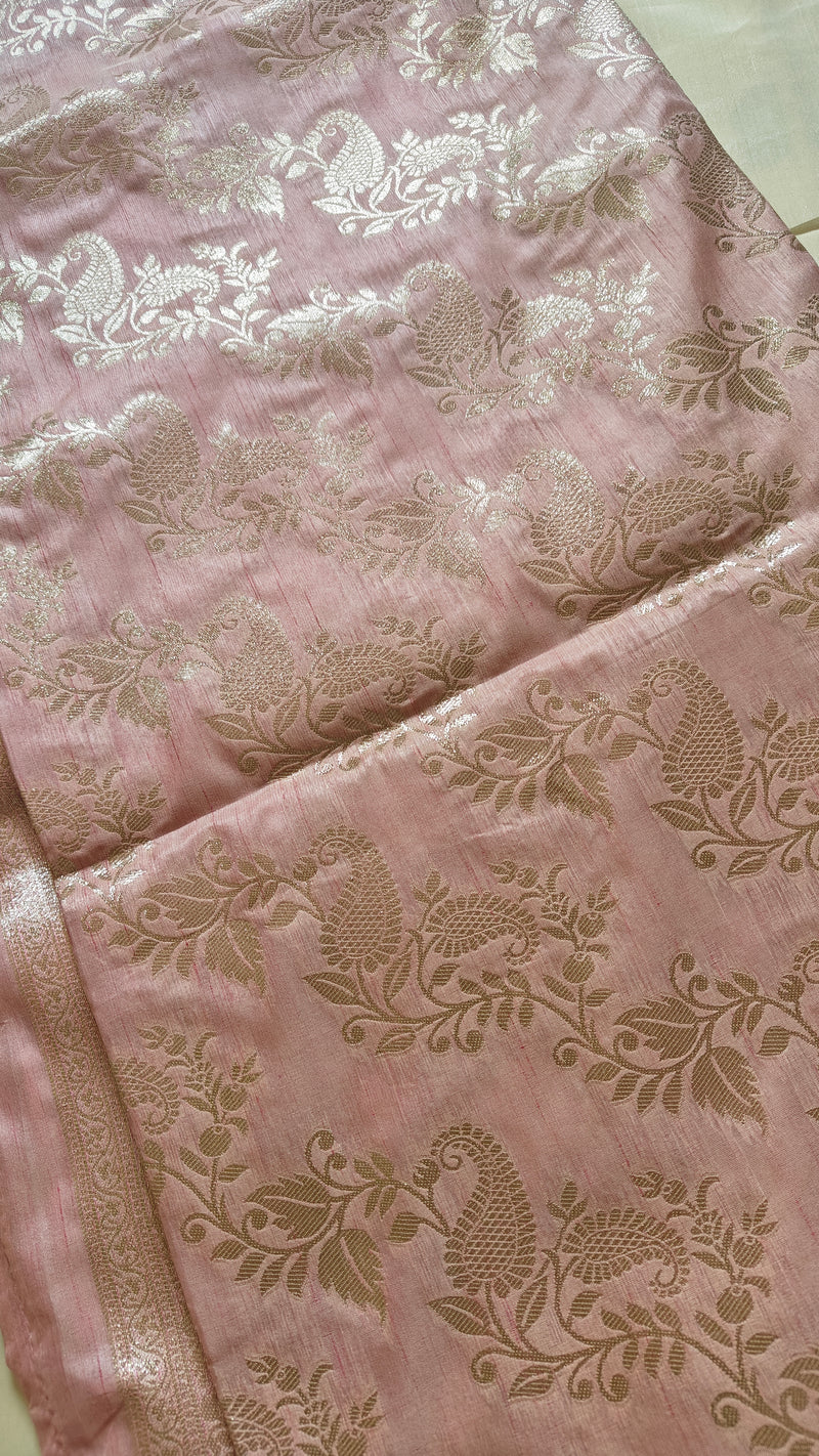 Pink Banarasi Zari Booti Silk