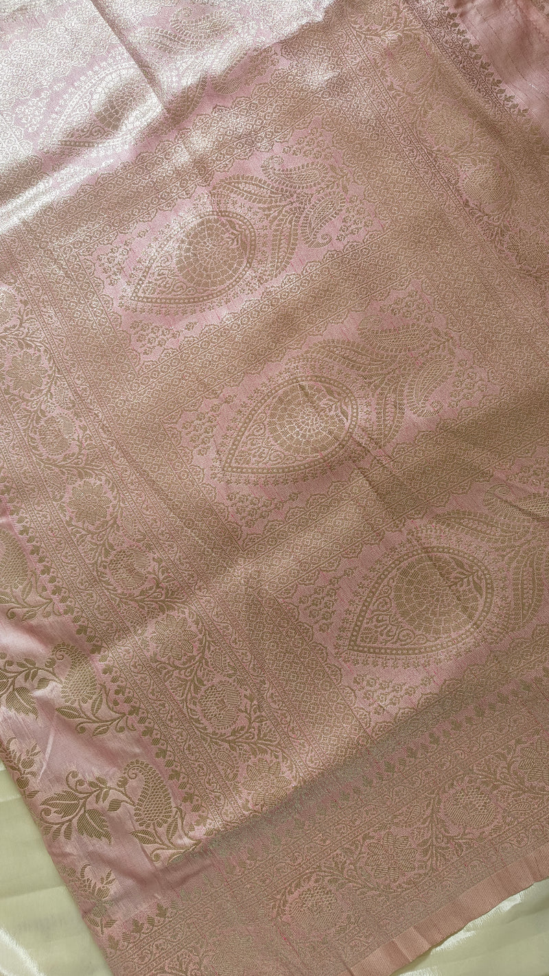 Pink Banarasi Zari Booti Silk