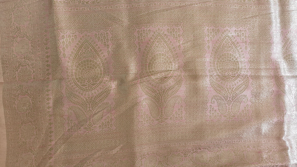 Pink Banarasi Zari Booti Silk