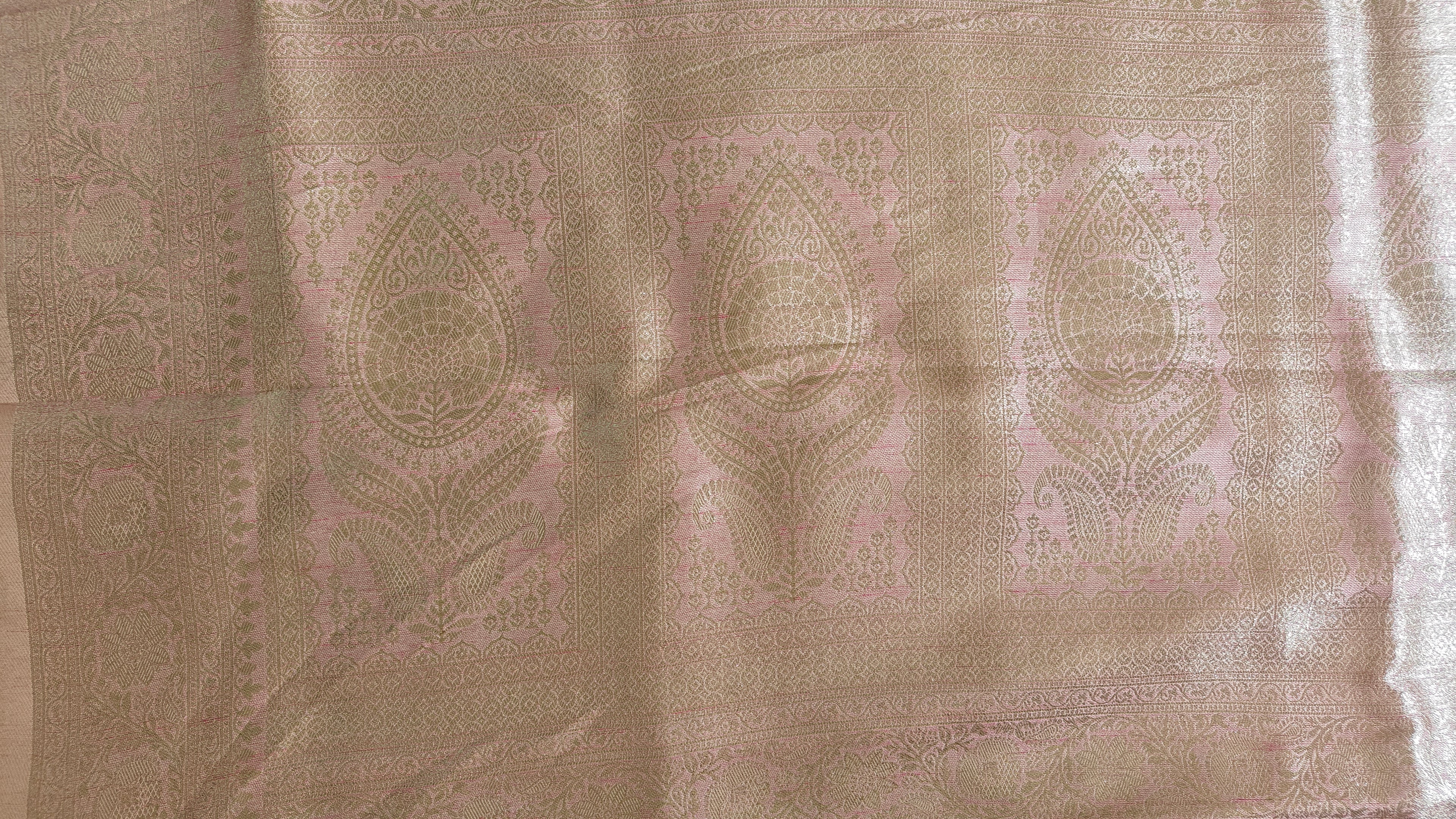 Pink Banarasi Zari Booti Silk