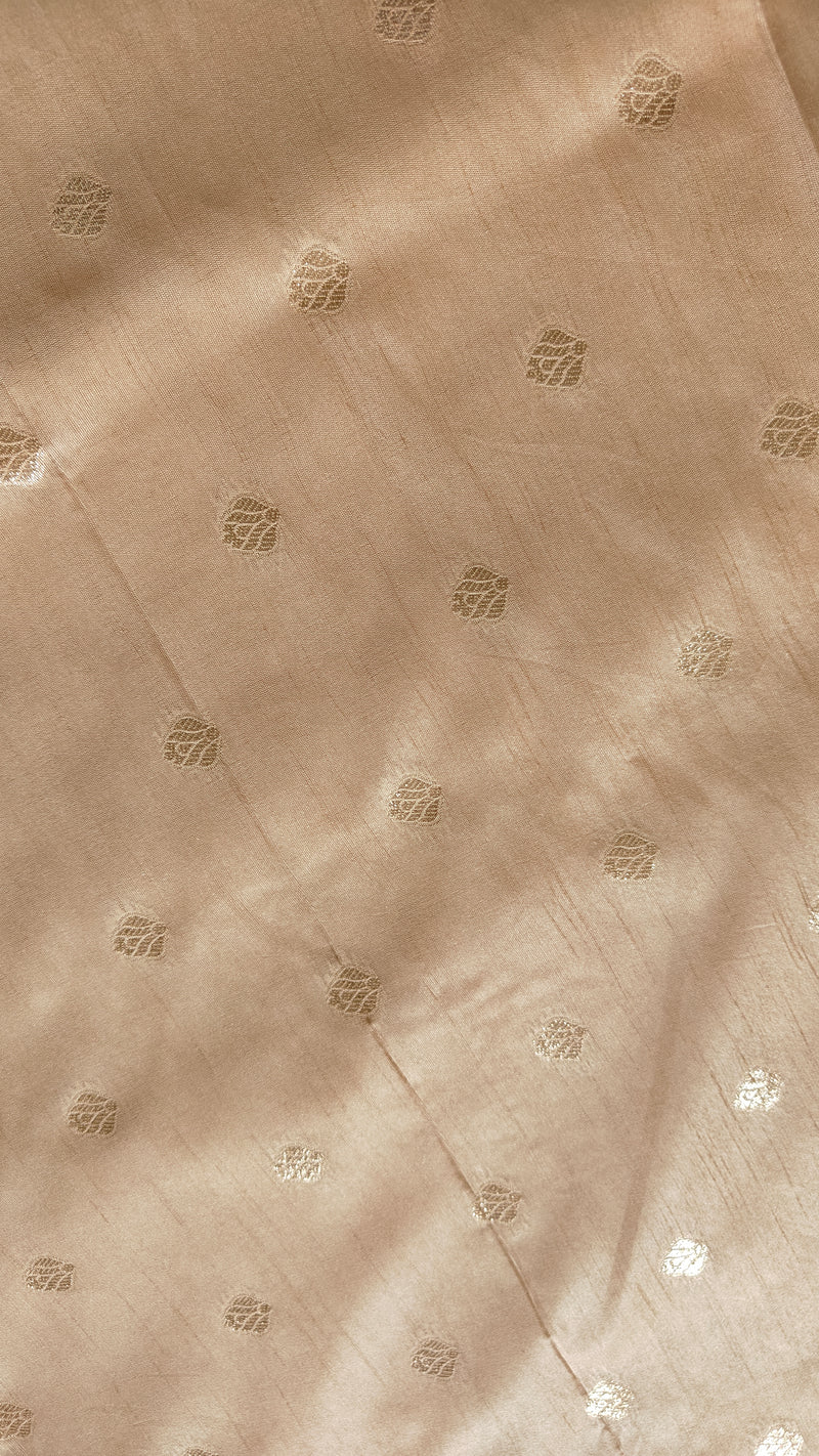 Cream Banarasi Zari Booti Silk
