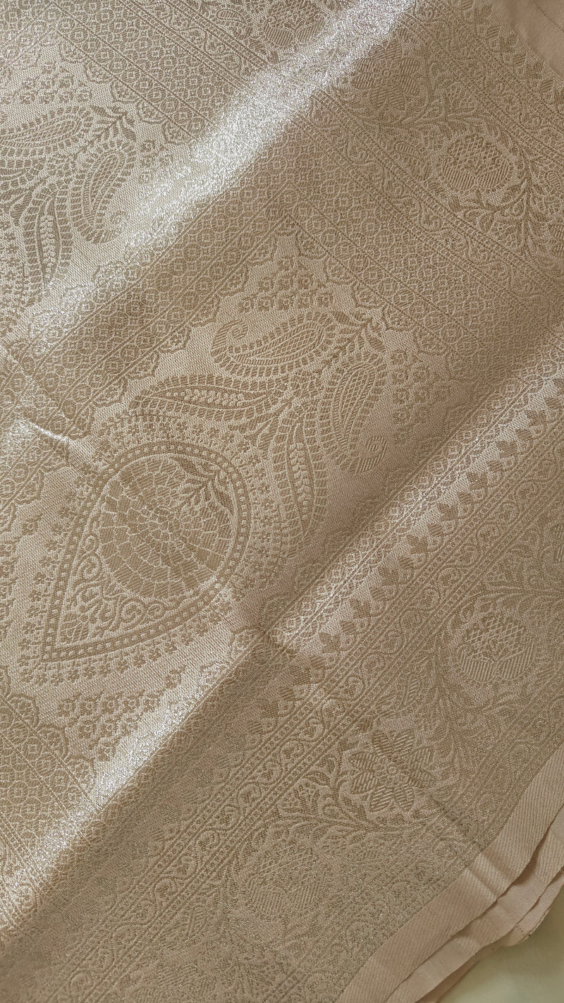 Cream Banarasi Zari Booti Silk