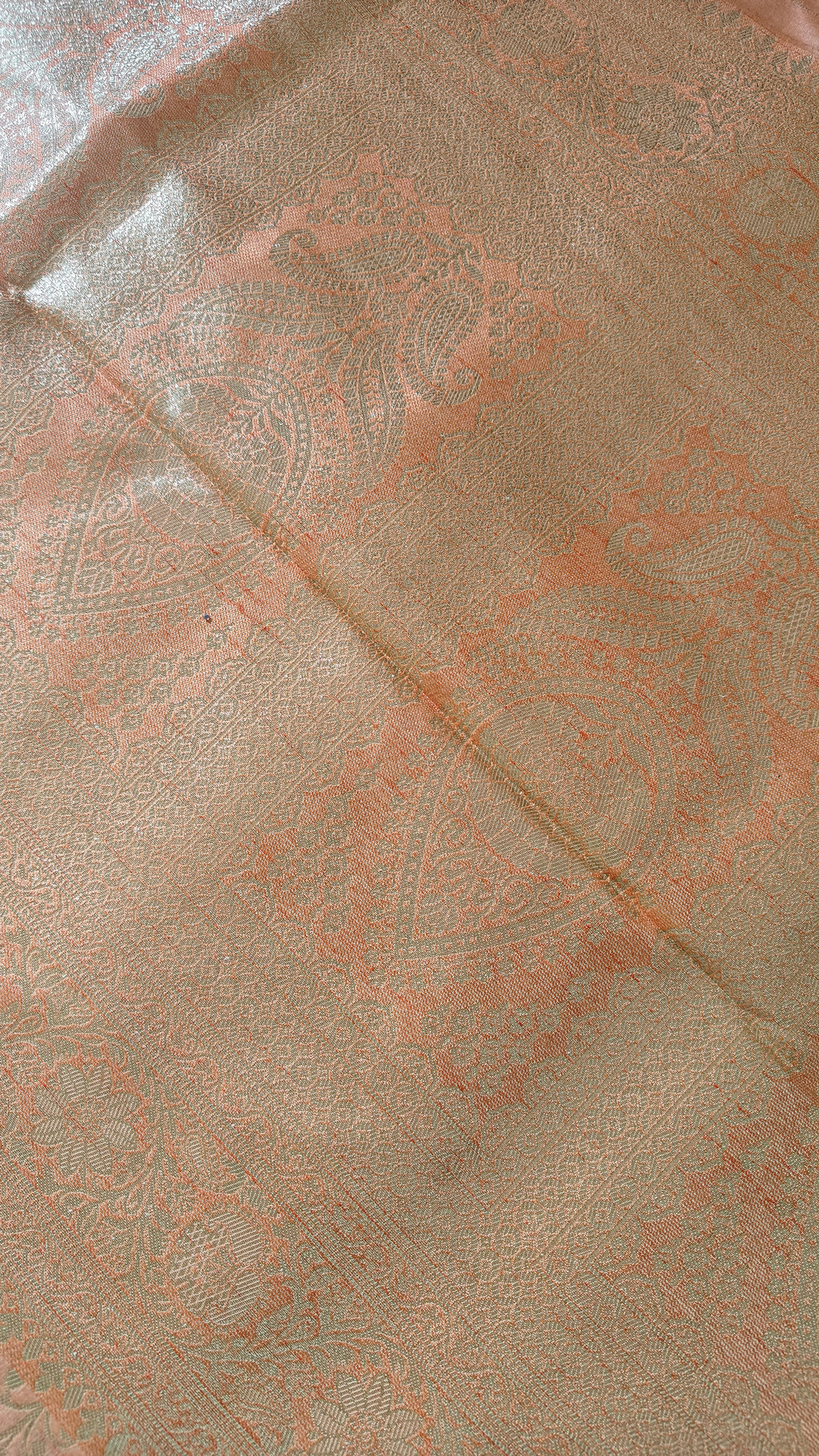 Light Orange Zari Weave