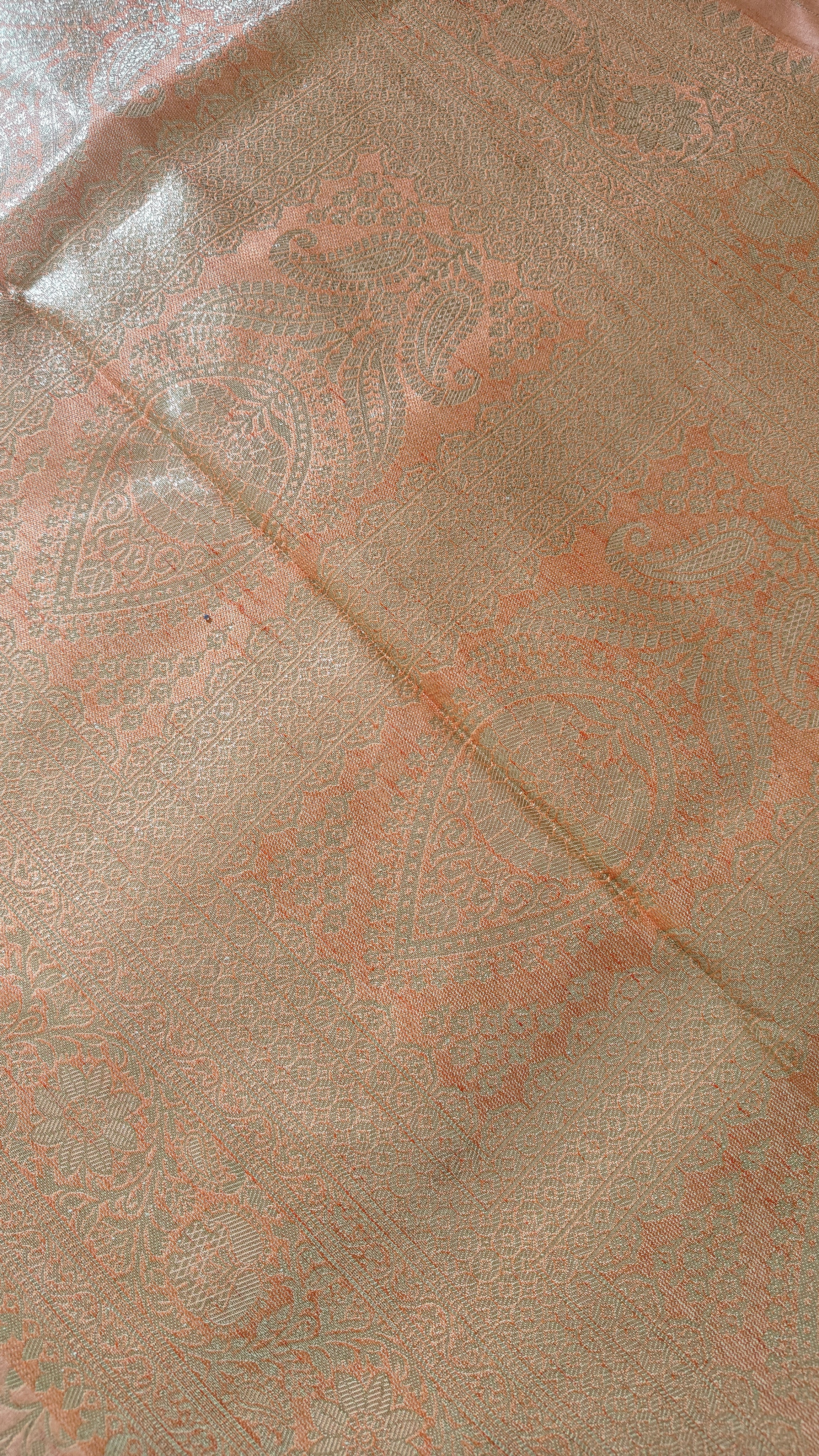 Light Orange Zari Weave