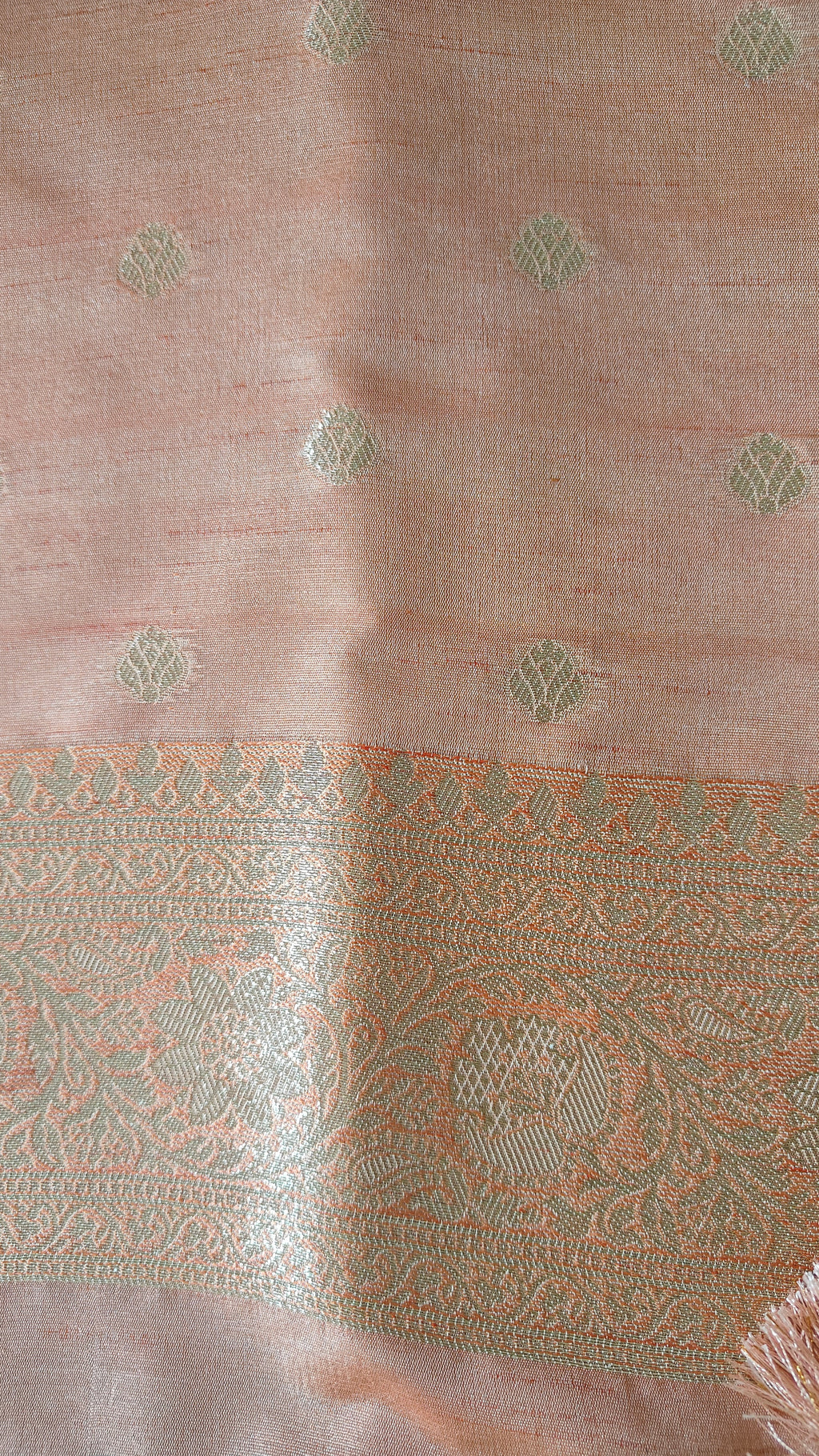 Light Orange Zari Weave