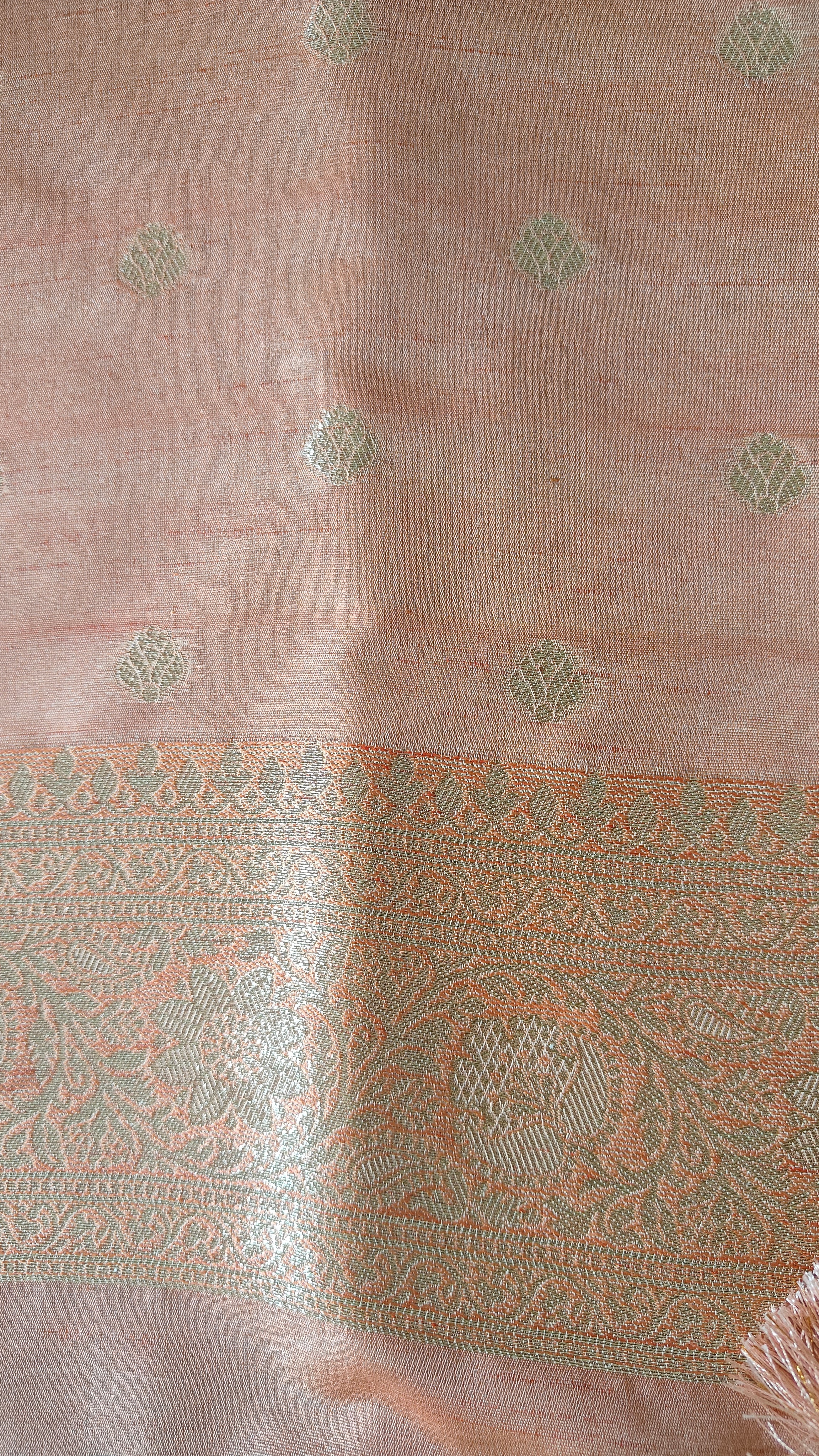 Light Orange Zari Weave