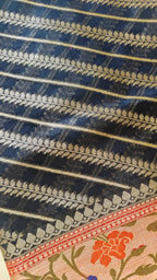 Navy Blue Banarasi Paithani