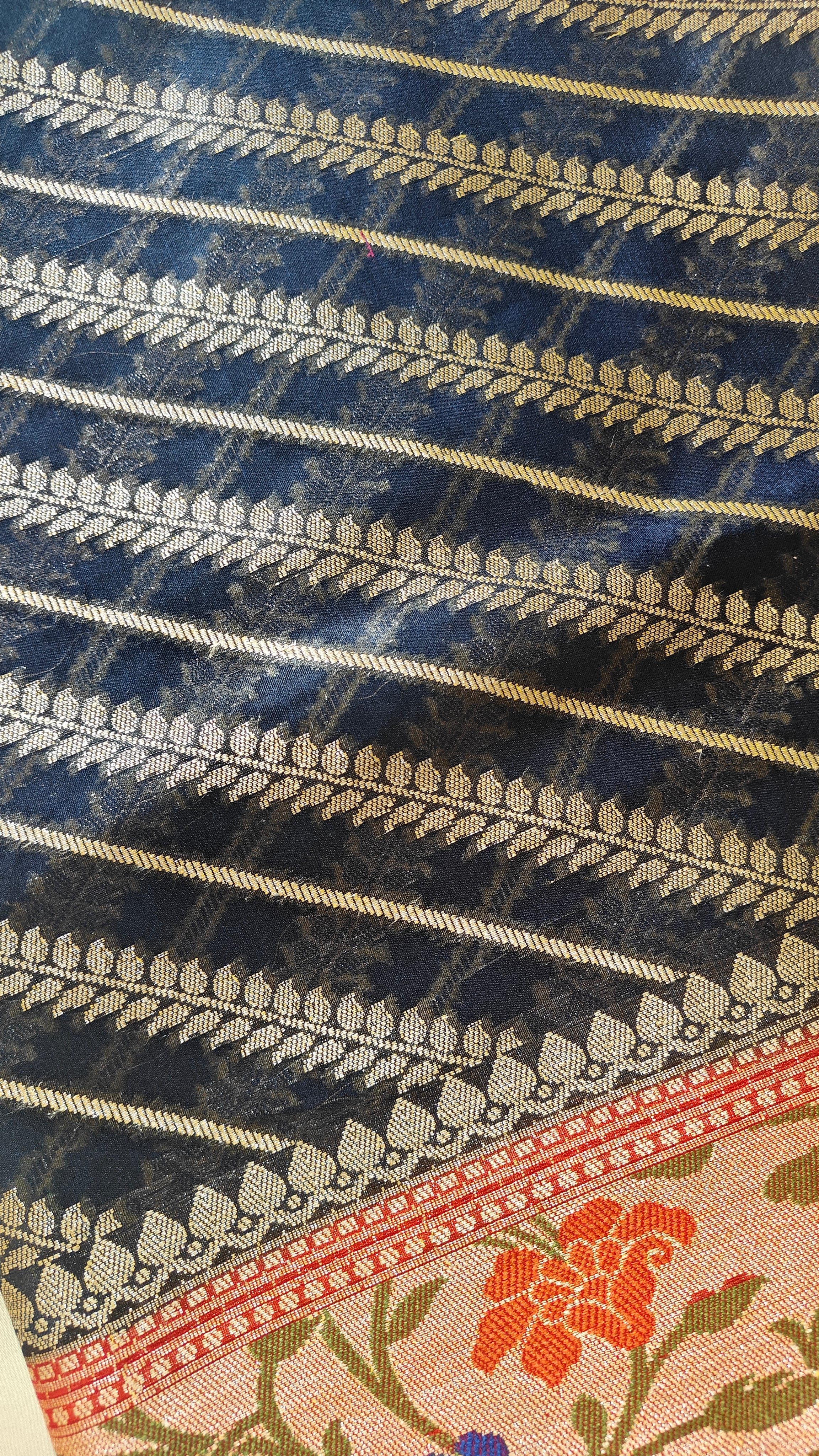 Navy Blue Banarasi Paithani