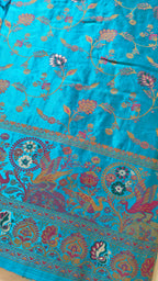 Ferozi Pashmina Jaal Zari Saree