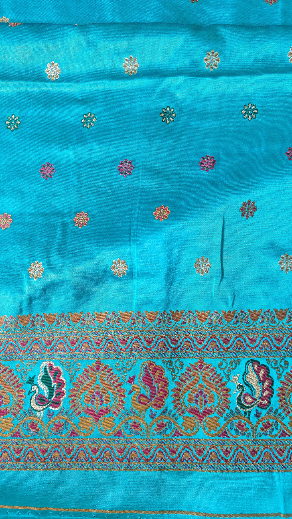 Ferozi Pashmina Jaal Zari Saree
