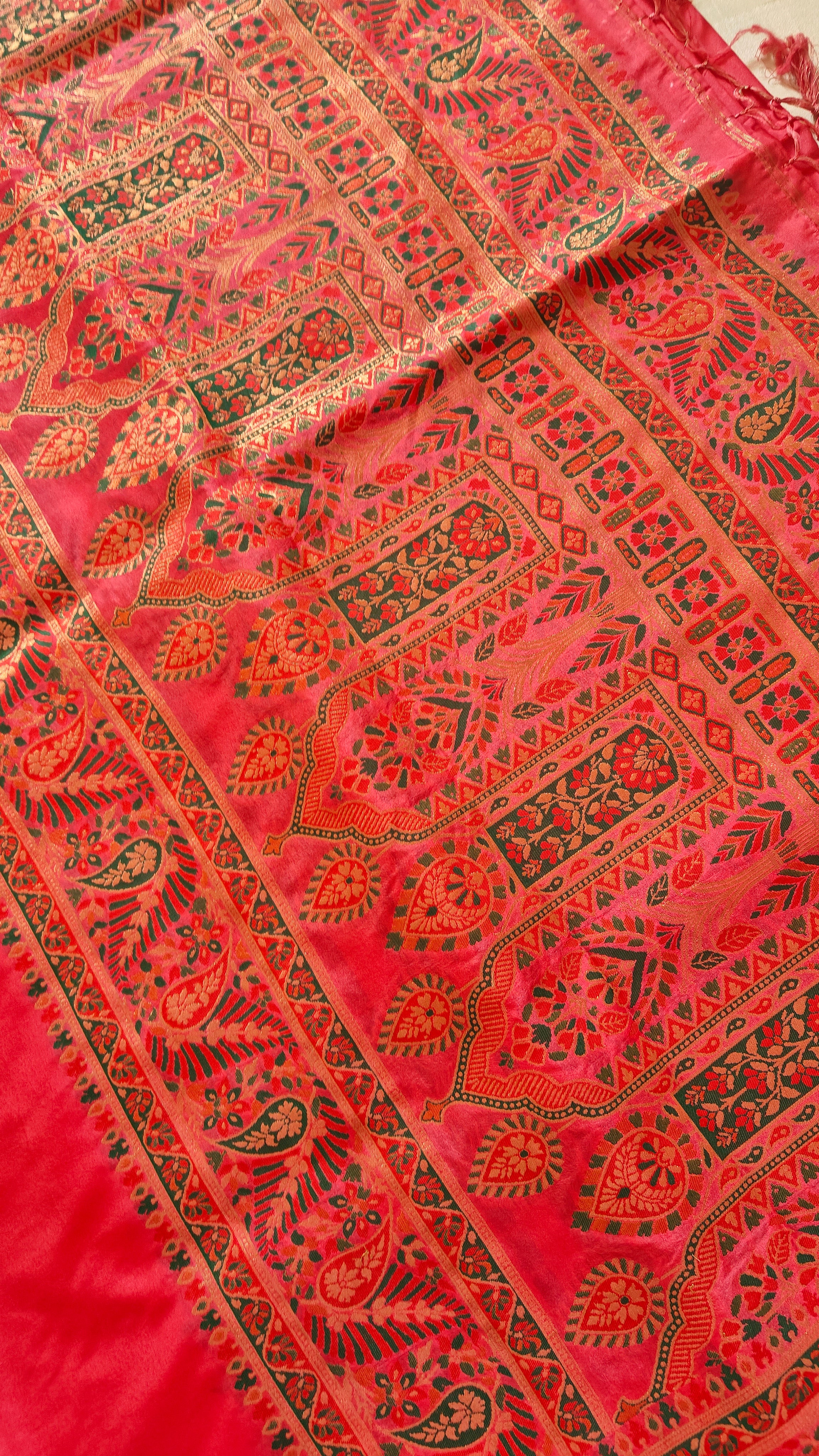 Reddish Banarasi Pashmina Saree