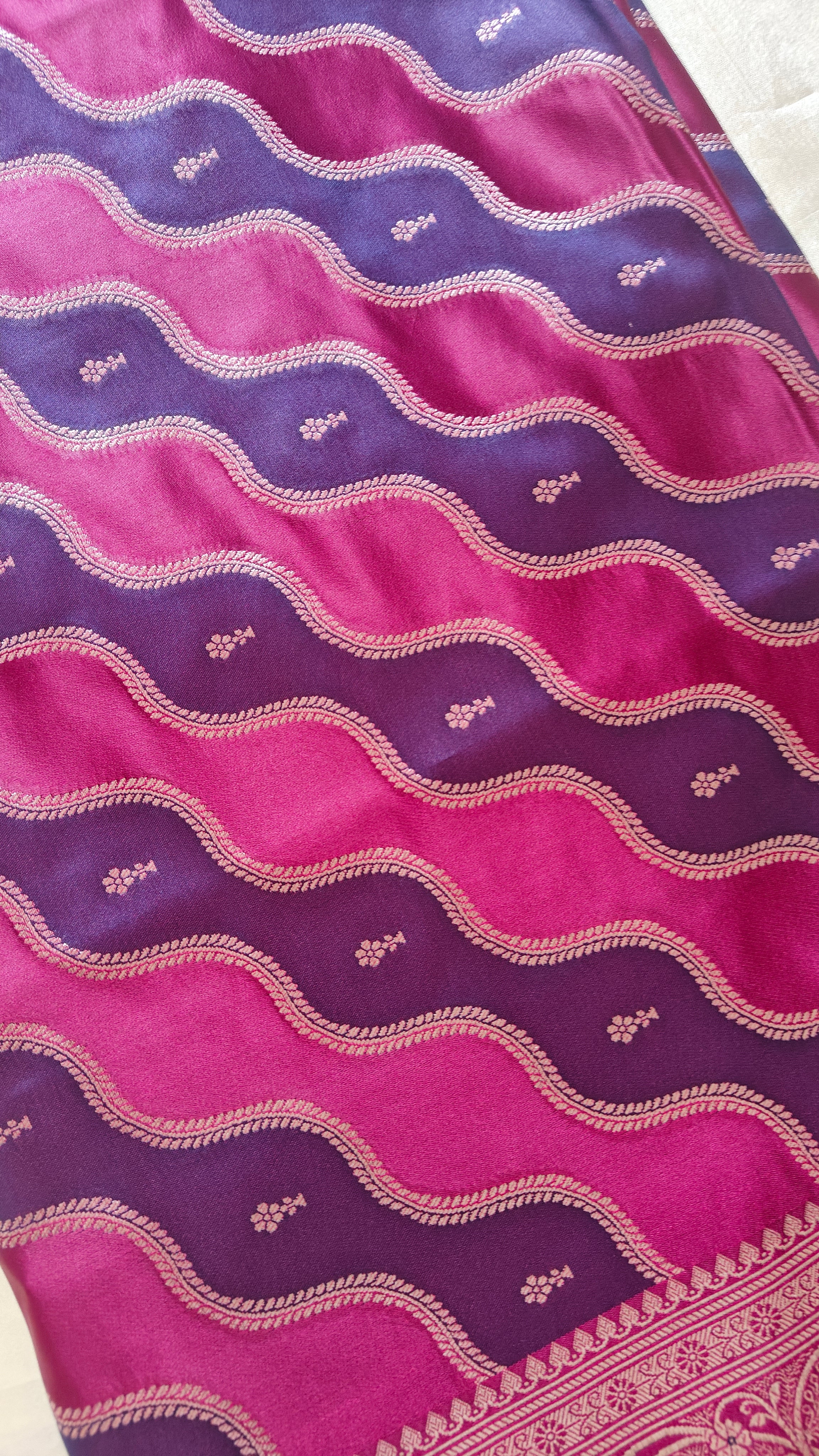 Purple Pink Leheriya Saree