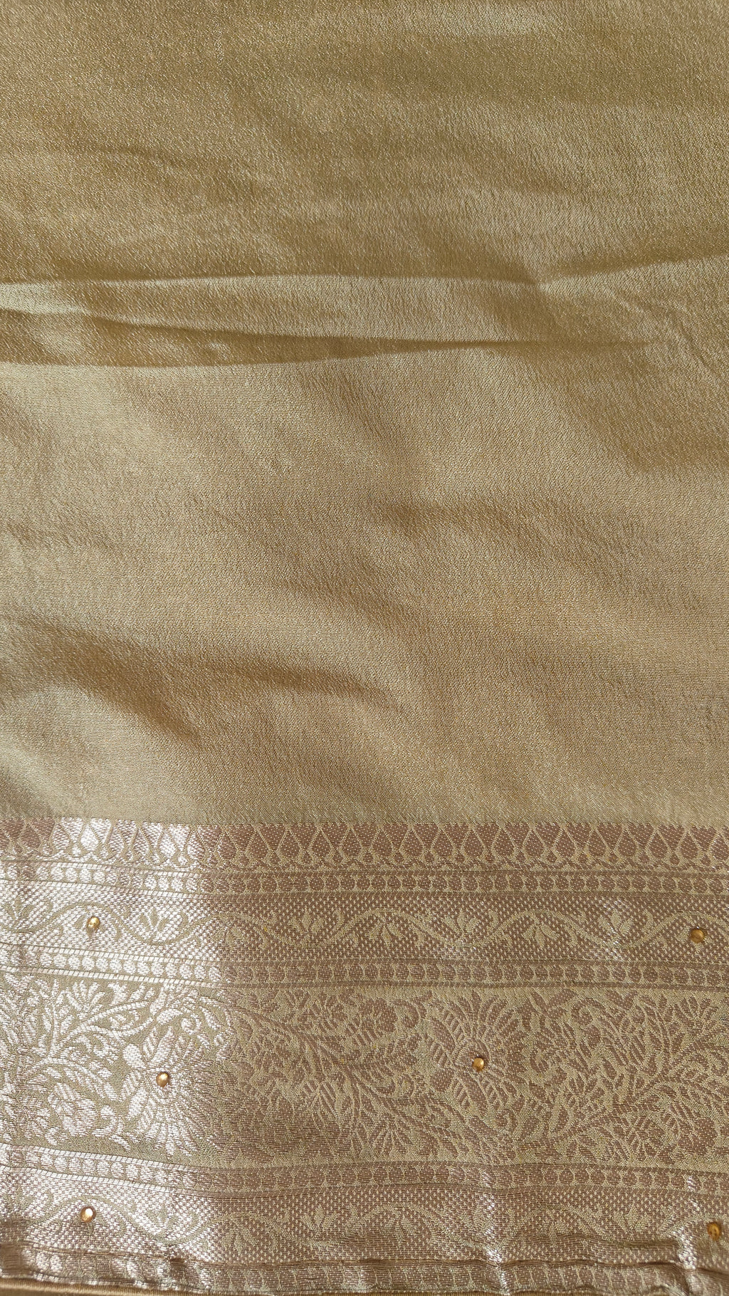 Creme Butter Crepe Handwork Saree
