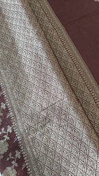 Wine Georgette Banarasi Weave