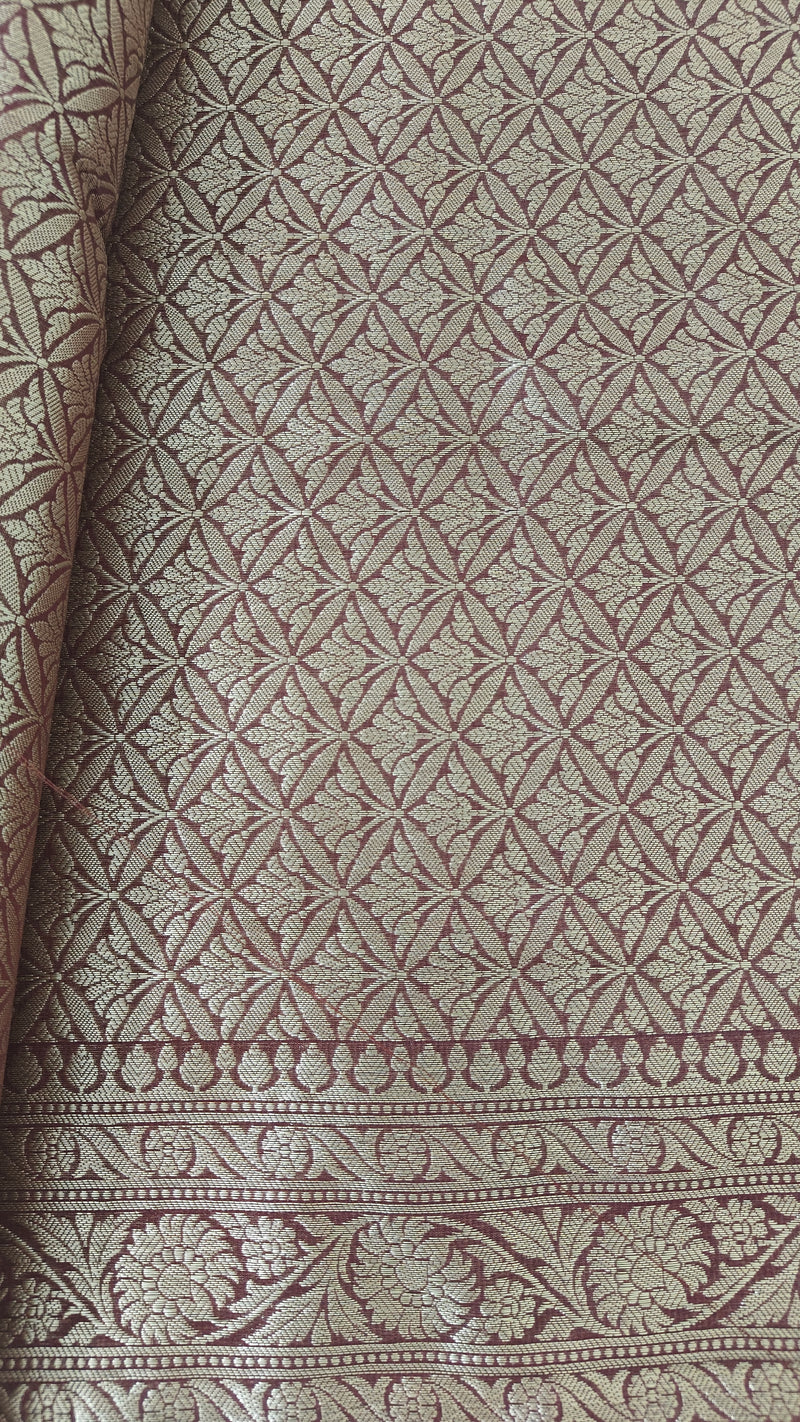 Wine Georgette Banarasi Weave