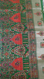 Green Pashmina Resham Saree