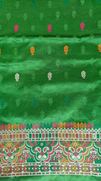 Green Pashmina Resham Saree