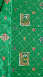 Green Pashmina Resham Saree