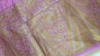Pink Raw Silk Zari Floral Saree