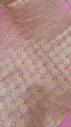 Pink Raw Silk Motif Saree