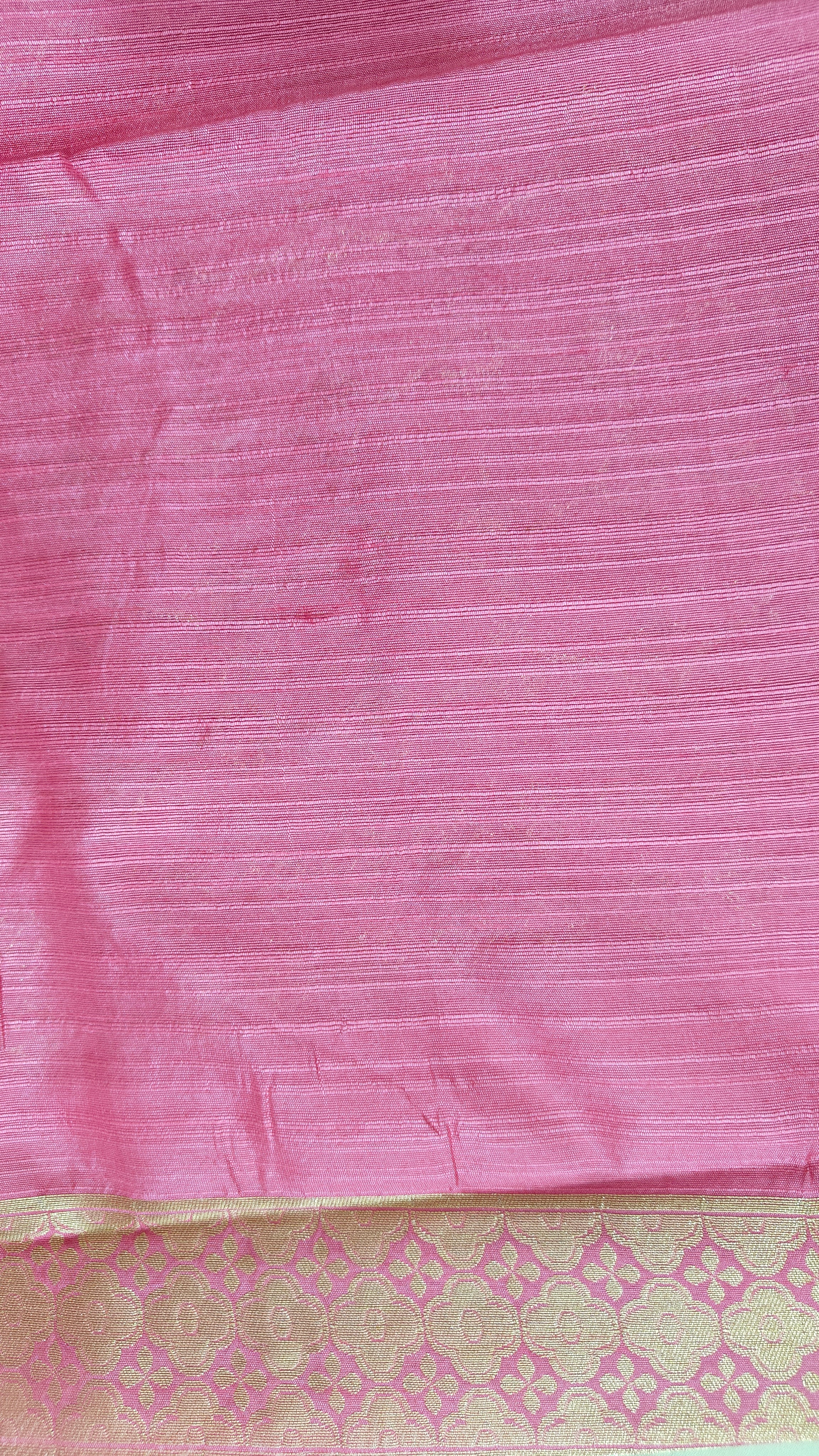 Pink Raw Silk Saree with Motifs