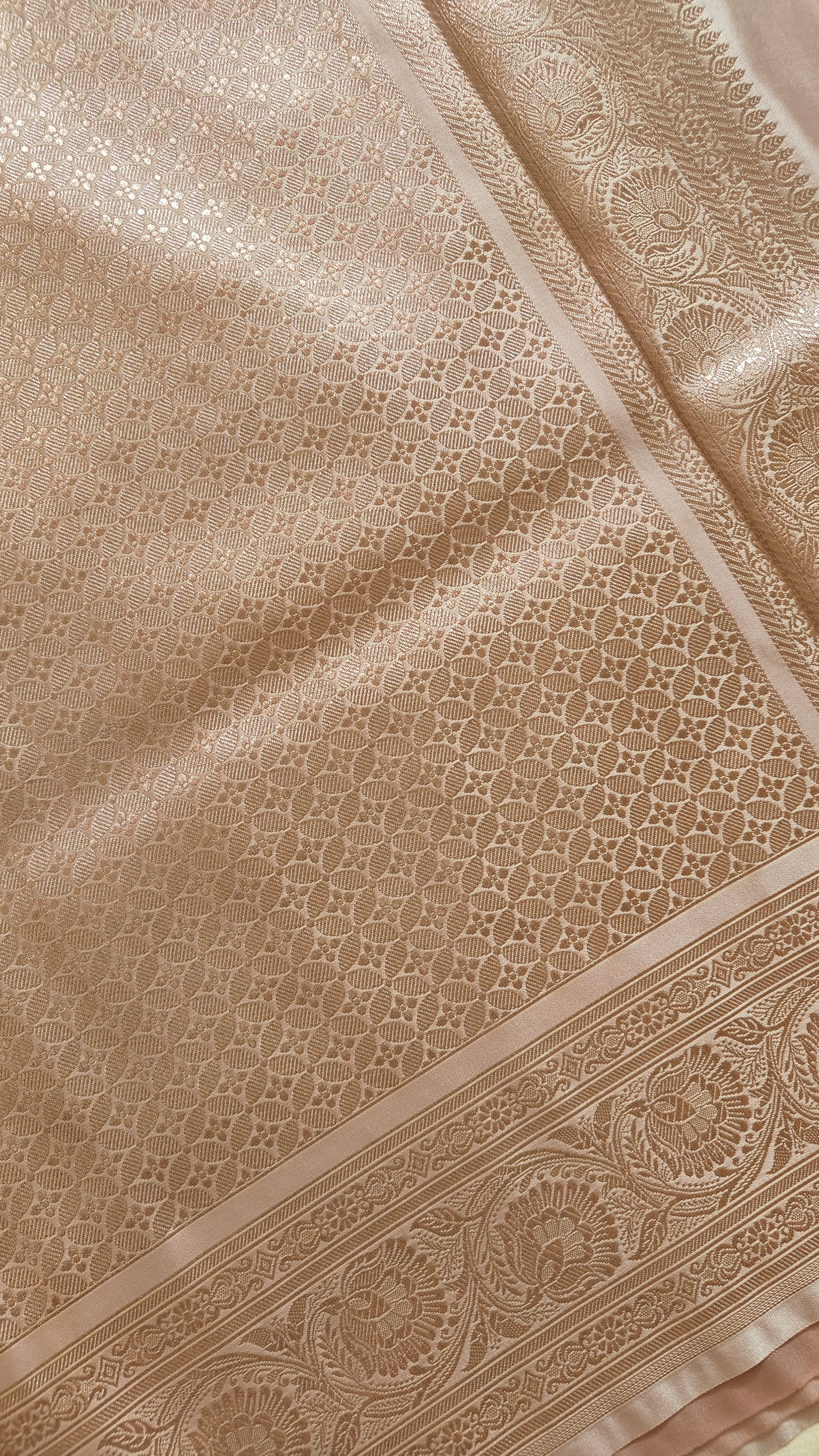 Pastel Katan Tanchoi Meenakari Saree