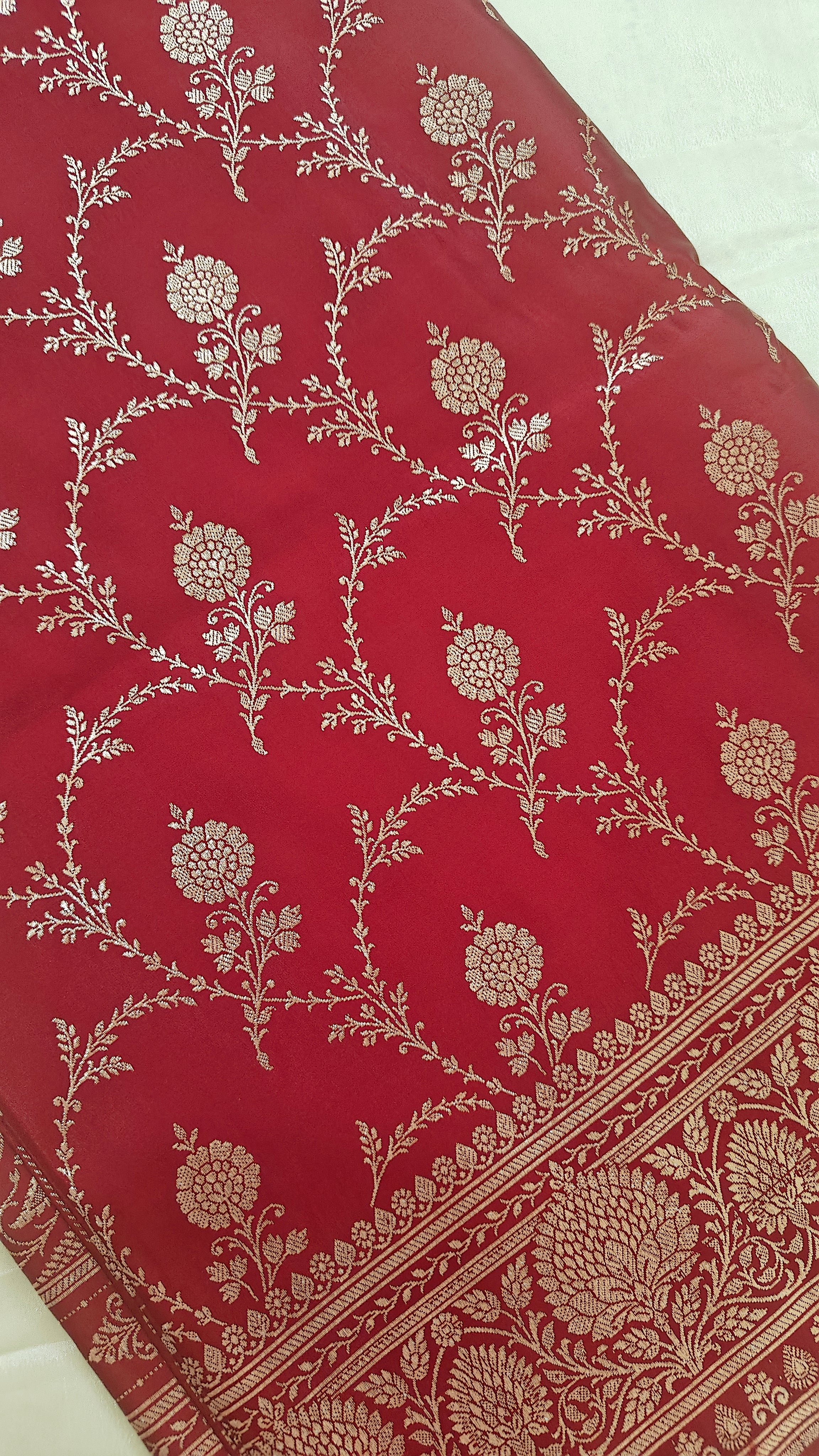 Royal Red Katan Silk Saree