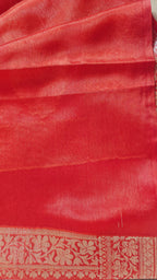 Orange Magenta Banarasi Soft Silk