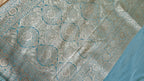 Ice Blue Jaal Katan Silk Saree