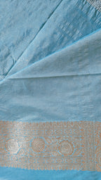 Ice Blue Jaal Katan Silk Saree