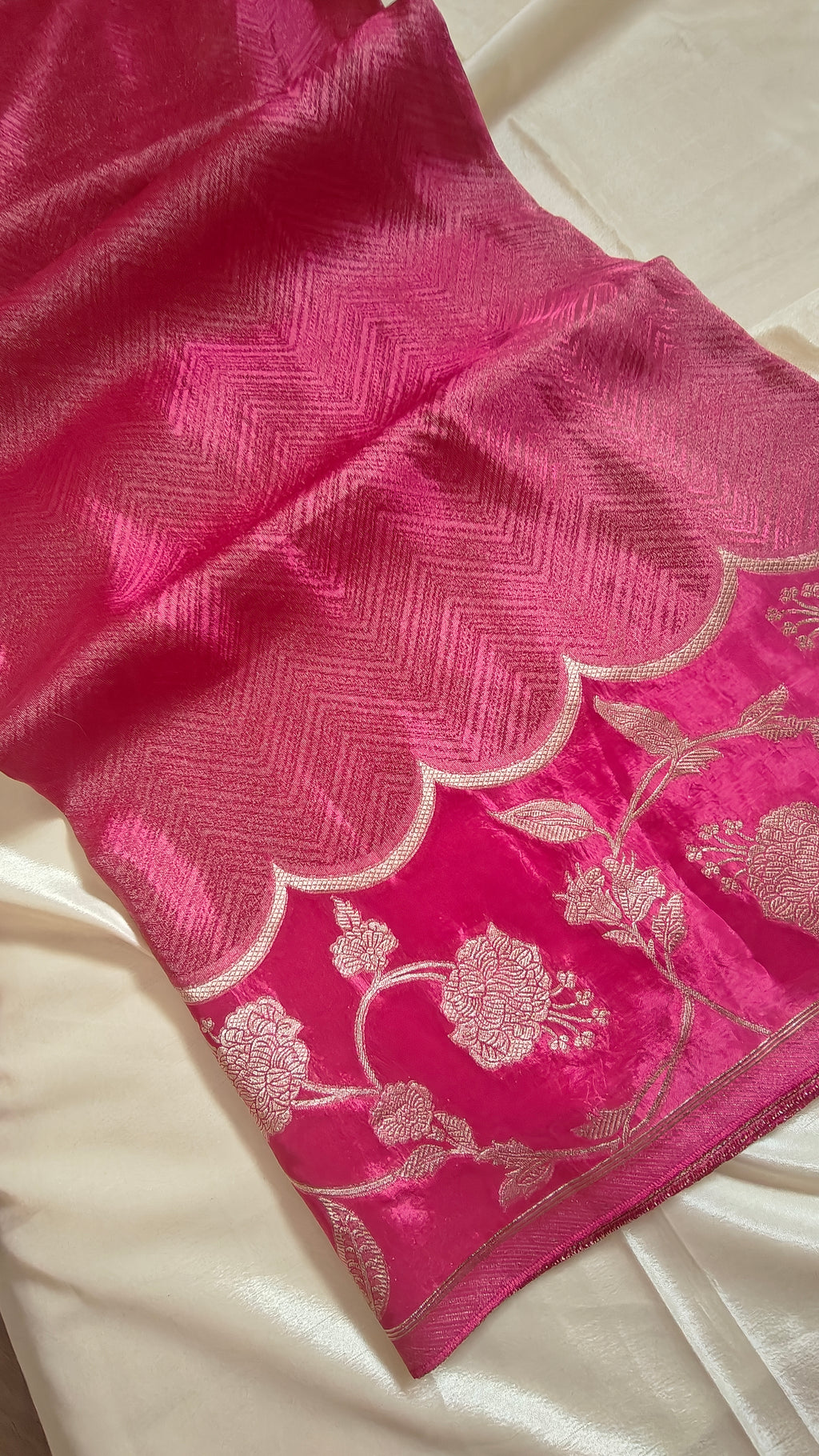 Pink Dual Tone Shimmer Saree