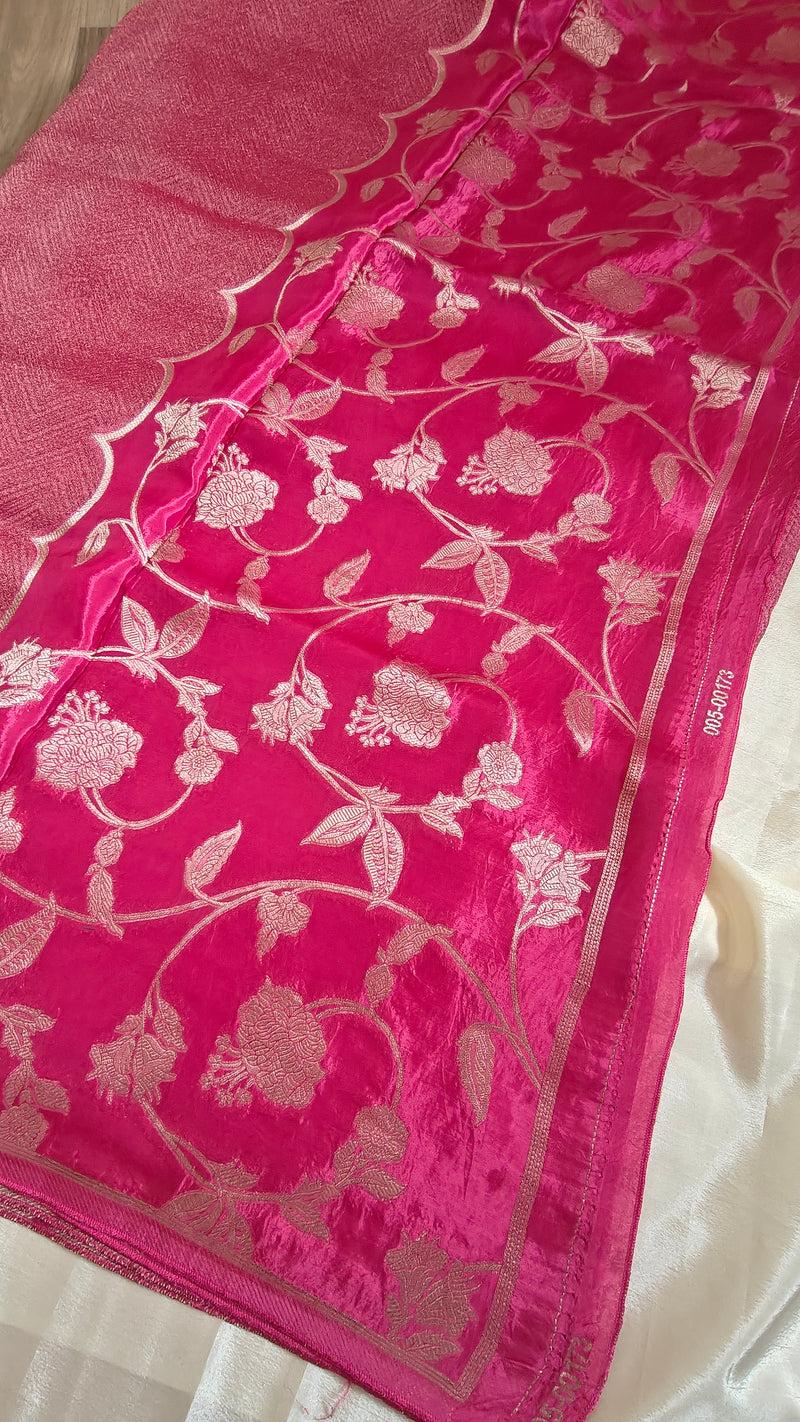 Pink Dual Tone Shimmer Saree