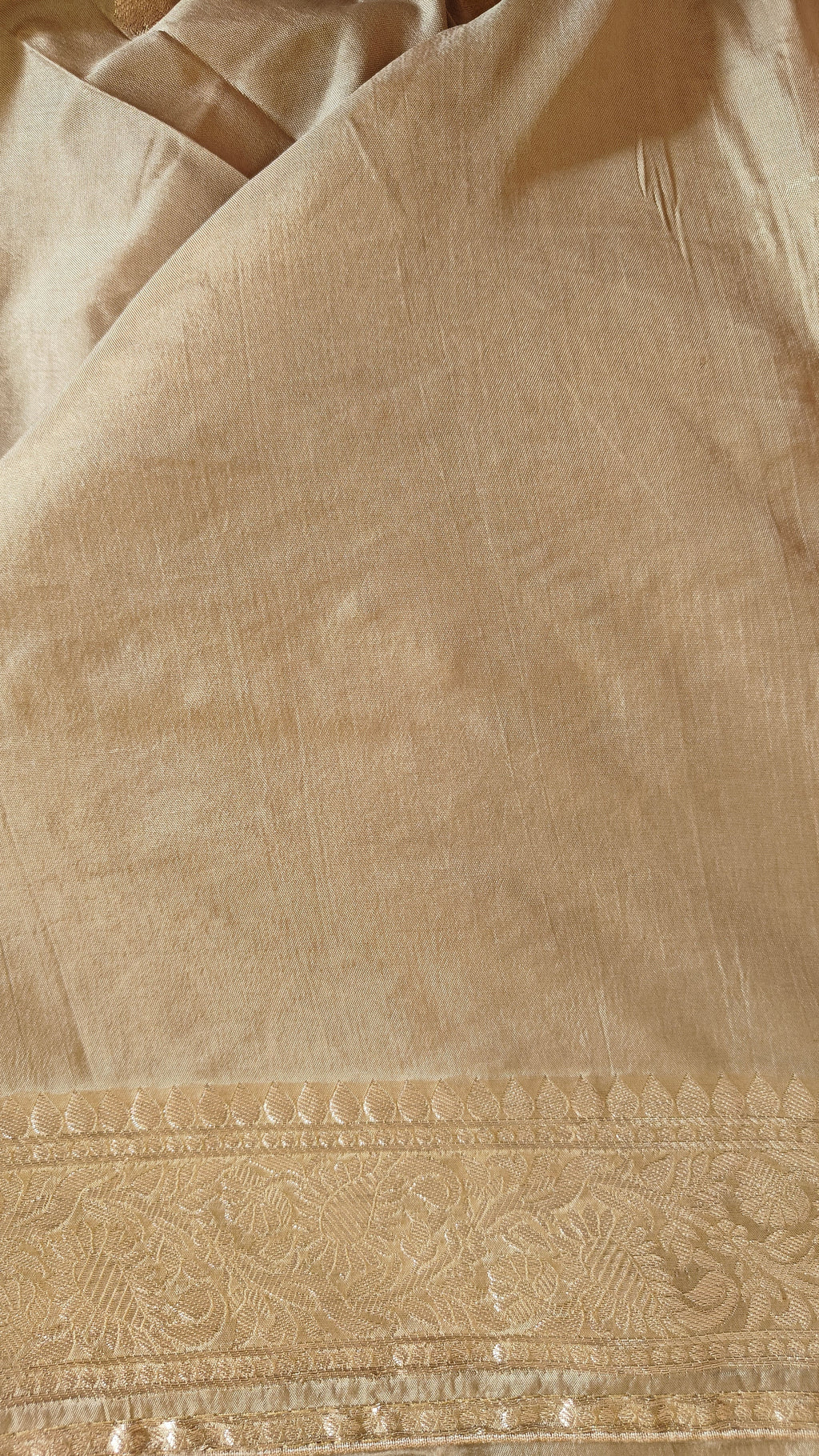 Cream Butter Crepe Designer Saree