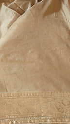 Cream Butter Crepe Designer Saree