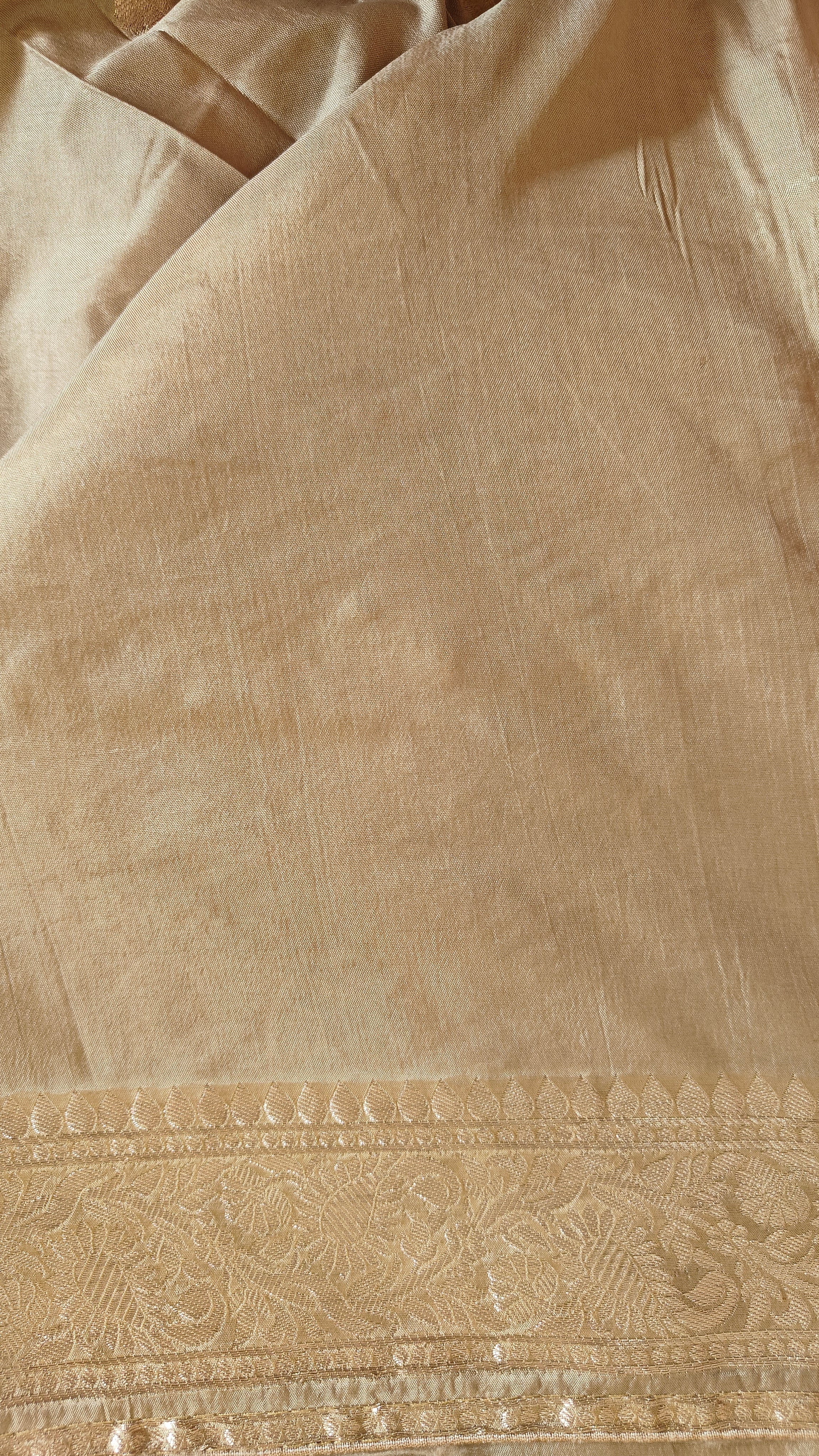 Cream Butter Crepe Designer Saree