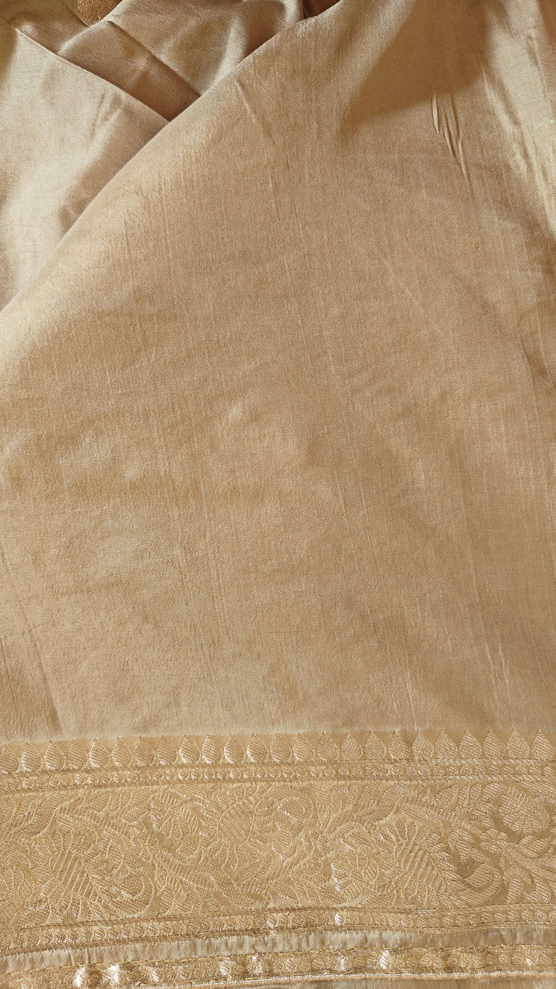 Cream Butter Crepe Designer Saree