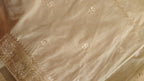 Cream Butter Crepe Designer Saree