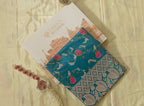Turquoise Floral Jaal Katan Silk