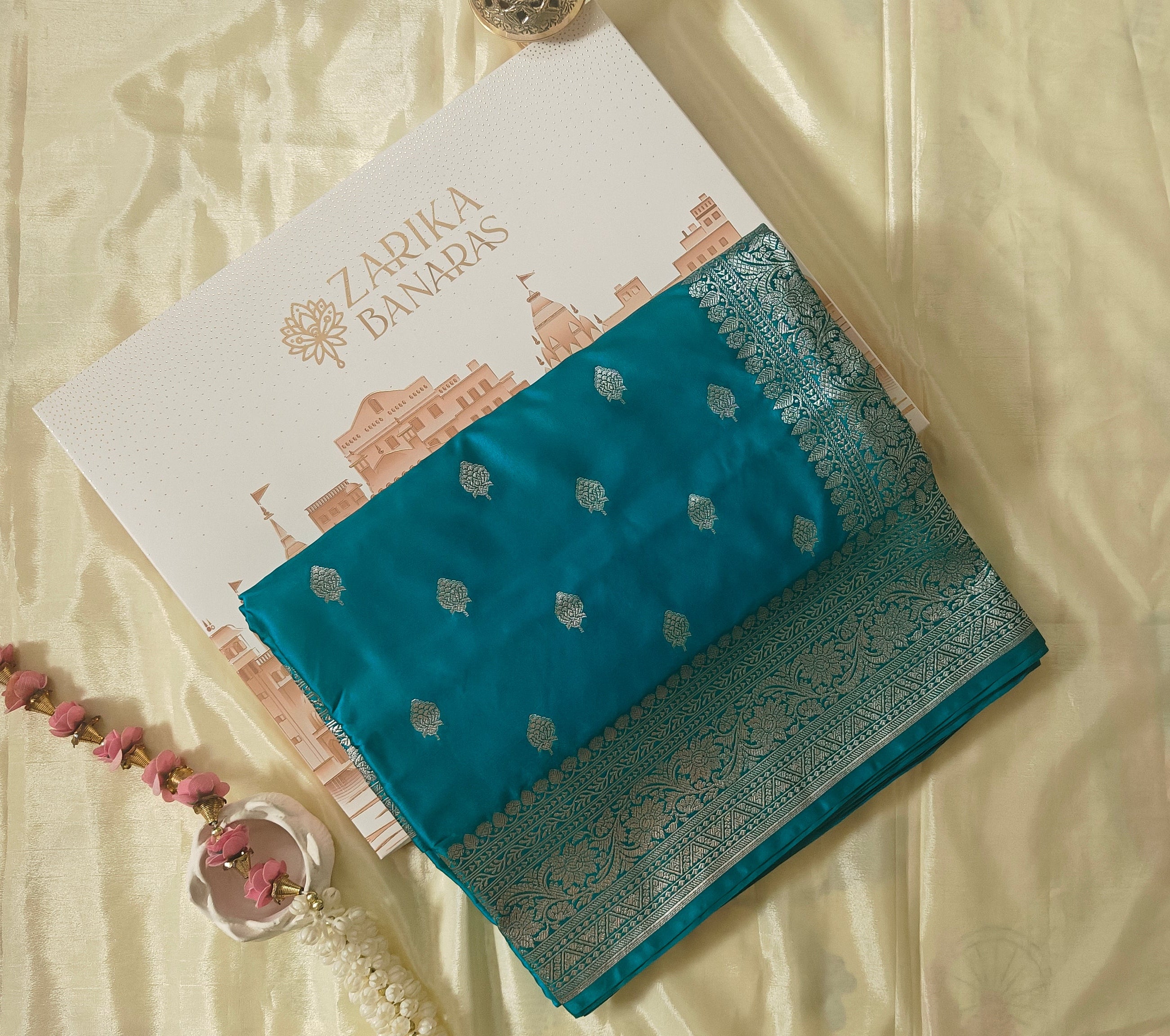 Ferozi Booti Silk Saree