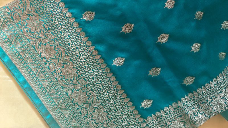 Ferozi Booti Silk Saree