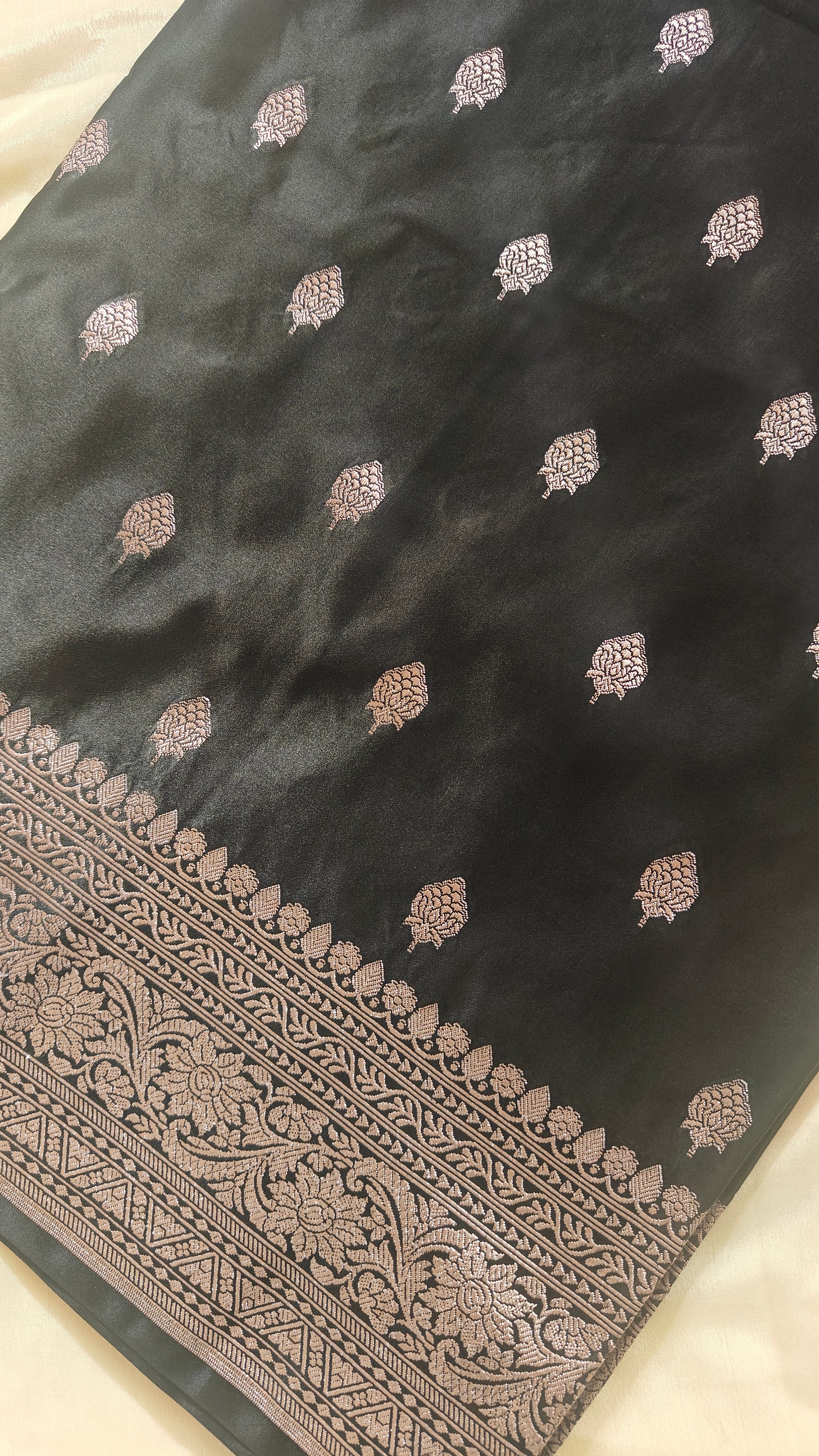 Black Booti Silk Saree