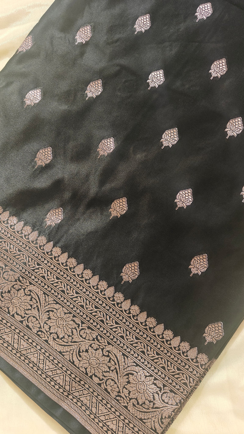 Black Booti Silk Saree