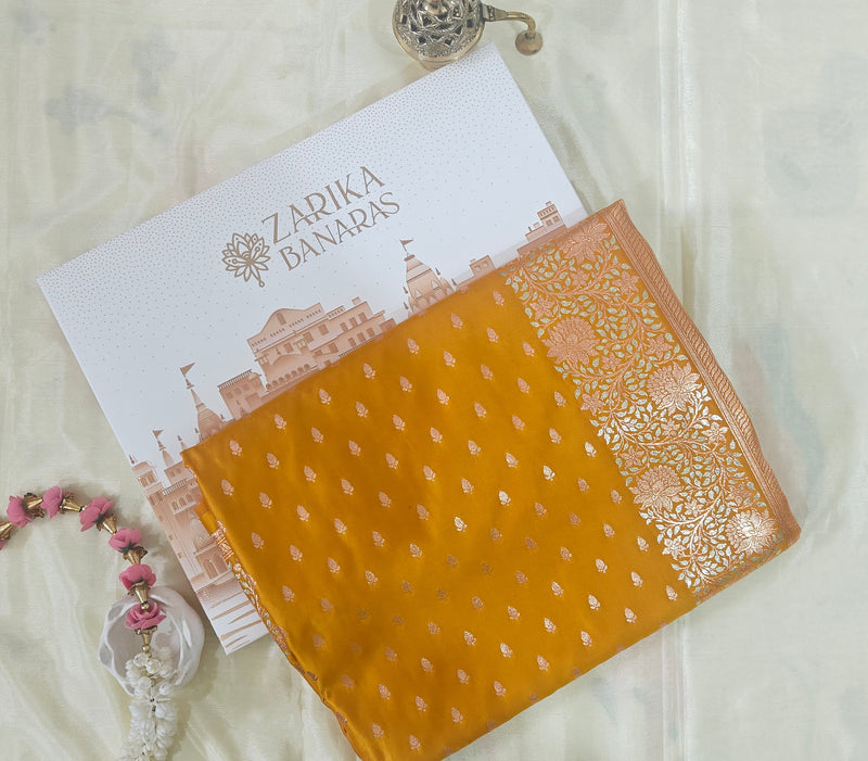 Mustard Meenakari Katan Silk