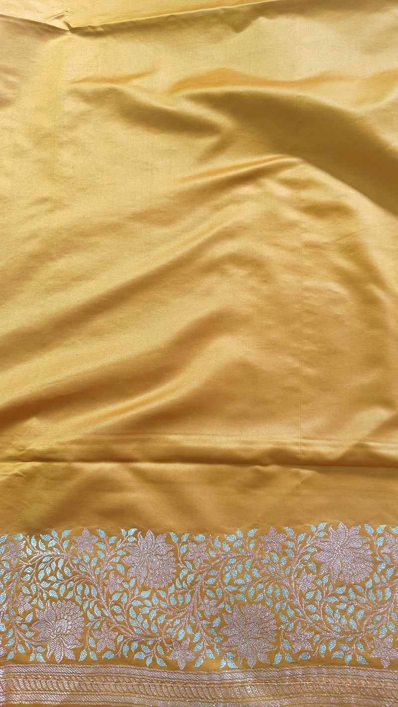 Mustard Meenakari Katan Silk