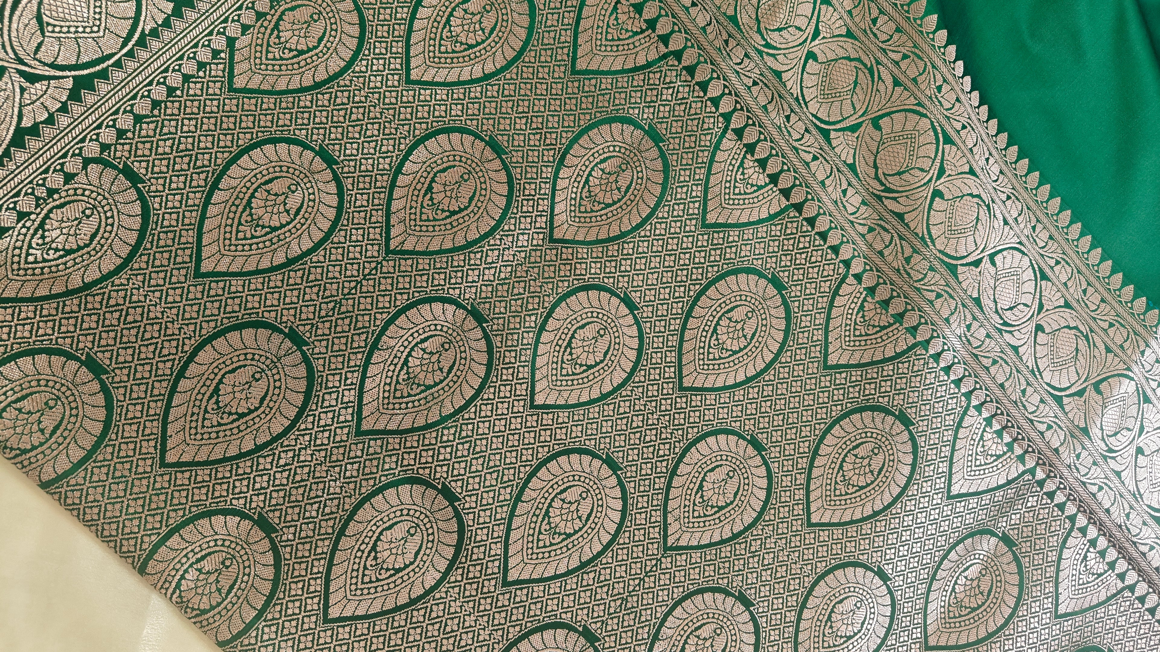 Green Katan Silk Saree