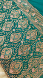 Purple-Green Contrast Silk Saree