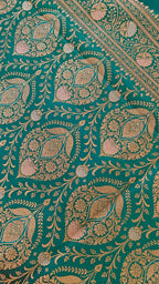 Purple-Green Contrast Silk Saree